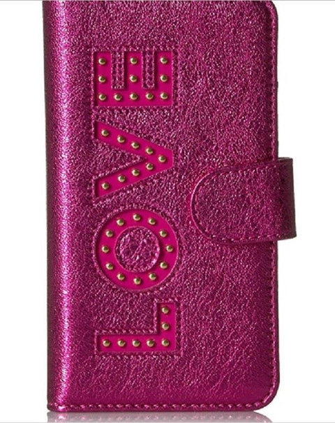 $99 New Michael Kors Women's iPhone 7 & 8 Folio Phone Case (Love in Ultra Pink)