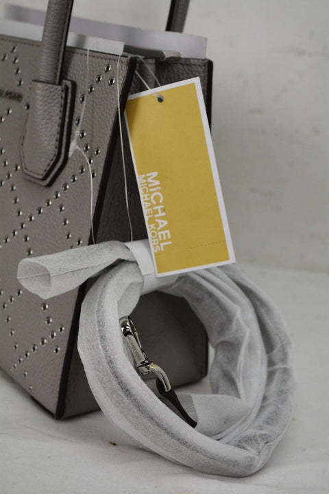 Michael Kors Women's Gray Mercer Leather Grommet Medium Tote Messenger Bag