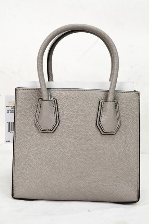 Michael Kors Women's Gray Mercer Leather Grommet Medium Tote Messenger Bag