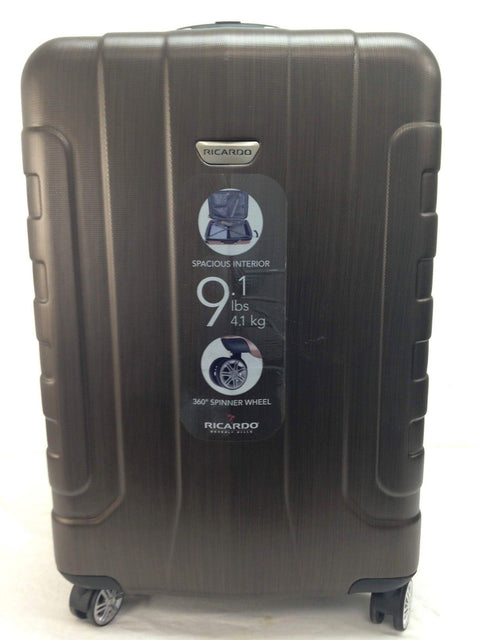 $320 NEW Ricardo Pacifica 25" Hardside 8 Spinner Wheels Suitcase Luggage Brown