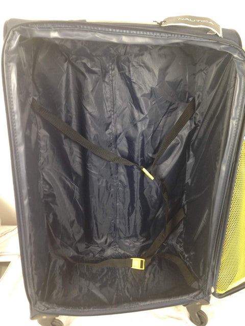 $460 Nautica Oceanview 28" Luggage Spinner Suitcase Blue Yellow Expandable