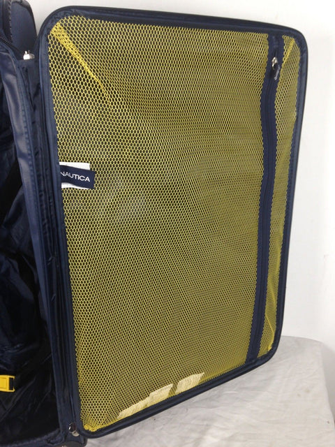 $460 Nautica Oceanview 28" Luggage Spinner Suitcase Blue Yellow Expandable