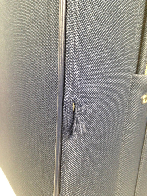 $460 Nautica Oceanview 28" Luggage Spinner Suitcase Blue Yellow Expandable