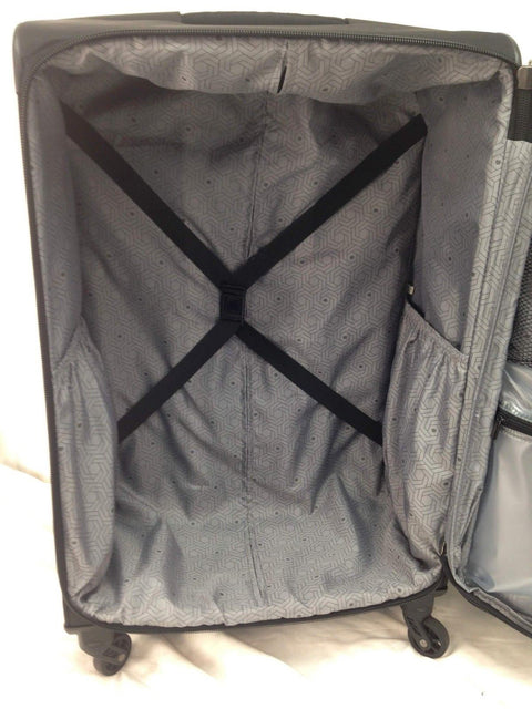 $260 Delsey Opti-Max 25" Expandable Spinner Travel Suitcase Luggage Black Soft