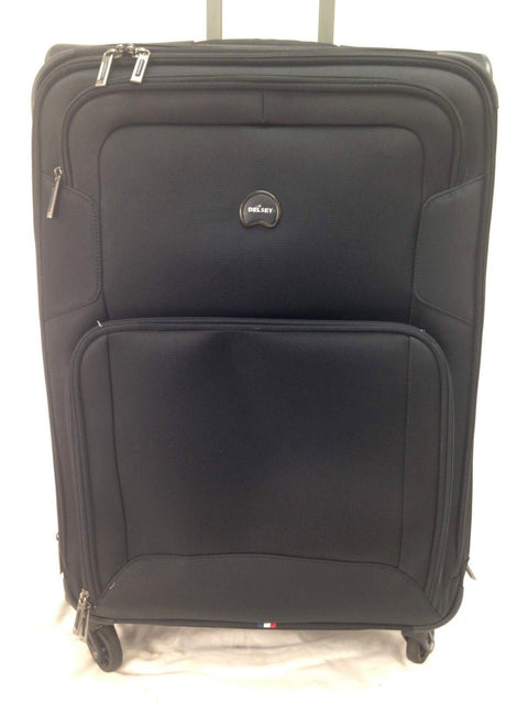$260 Delsey Opti-Max 25" Expandable Spinner Travel Suitcase Luggage Black Soft