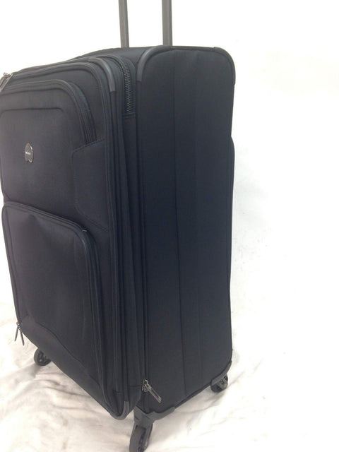 $260 Delsey Opti-Max 25" Expandable Spinner Travel Suitcase Luggage Black Soft