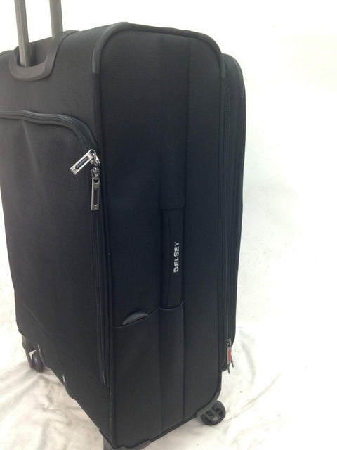 $260 Delsey Opti-Max 25" Expandable Spinner Travel Suitcase Luggage Black Soft