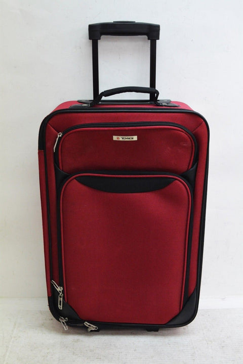 TAG Springfield III Red 20'' Luggage Carry On Suitcase Soft Rolling Wheels