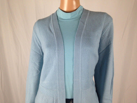 $159 Charter Club Womens Peplum 100% Cashmere Wool Front Open Cardigan Sweater L - evorr.com