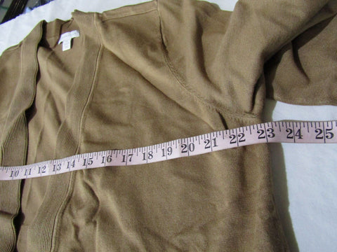 Charter Club Women Long-Sleeve Open-Front Cardigan Knitted Salty Nut Top XXL 2XL