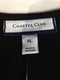 $89 Charter Club Womens 3/4 Sleeve Black Faux Wrap V-Neck Blouse Top Stretch XL