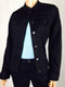 Charter Club Women's Mandarin-Collar Cotton Denim Jacket Saturated Black Small S