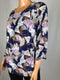 JM Collection Women's Printed Jacquard Top Periwinkle Deco Plumes Blouse Top 2XL