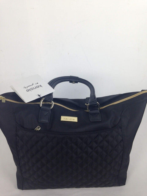 $160 Kensie Women's 14'' Fashion Tote Laptop Bag Black Gold Quilted Shoulder Bag