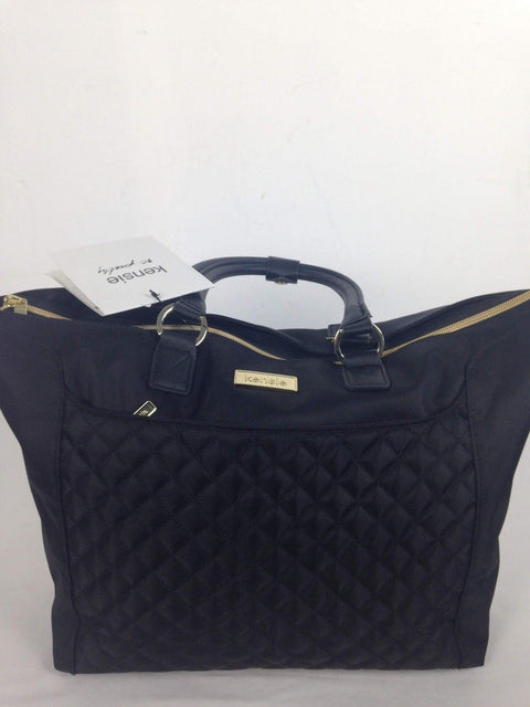 $160 Kensie Women's 14'' Fashion Tote Laptop Bag Black Gold Quilted Shoulder Bag