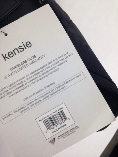 $160 Kensie Women's 14'' Fashion Tote Laptop Bag Black Gold Quilted Shoulder Bag