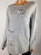 $89 New Style&Co. Women's Long-Sleeve Embroidery Sweater Pullover Top Gray XL