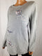 $89 New Style&Co. Women's Long-Sleeve Embroidery Sweater Pullover Top Gray XL