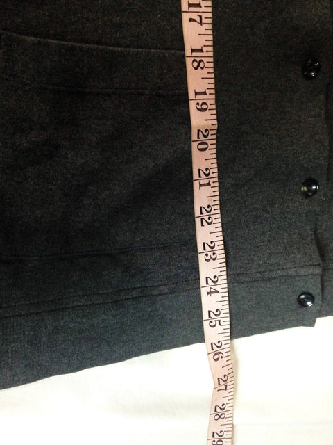 Karen Scott Women Long Sleeve Front Button Cardigan Cotton Sweater Gray Size M