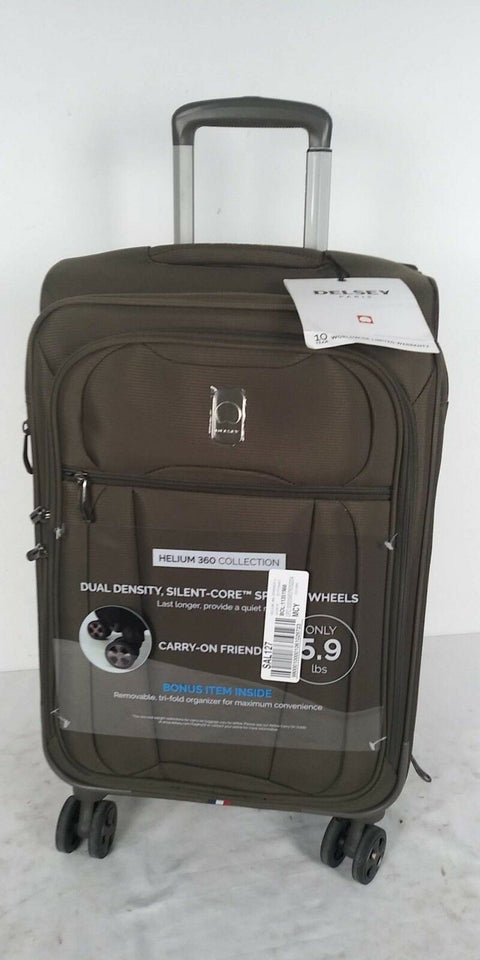 $260 Delsey Helium 360 21" Expandable Spinner Carry-On Suitcase Luggage Olive
