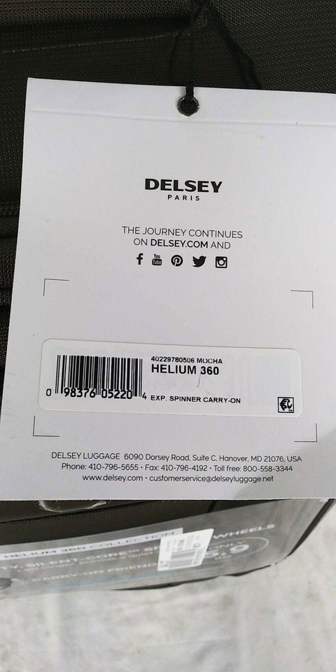$260 Delsey Helium 360 21" Expandable Spinner Carry-On Suitcase Luggage Olive