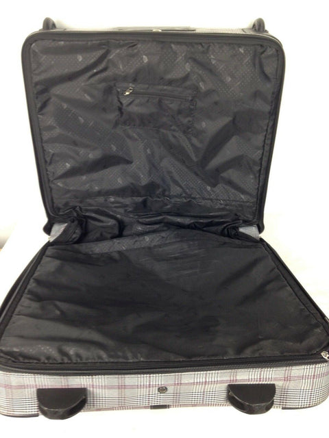 $400 London Fog Knightsbridge 44" Rolling Garment Travel Bag Gray Plaids Luggage