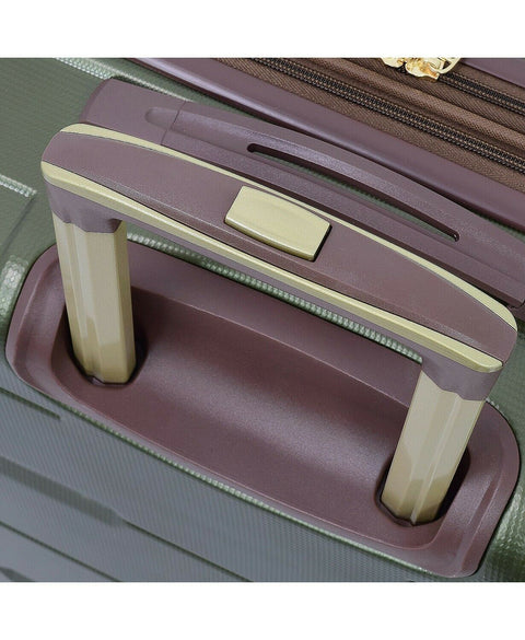 $200 New Brentwood 15" Hardside Under-Seat Carry-On Suitcase Olive Green Luggage