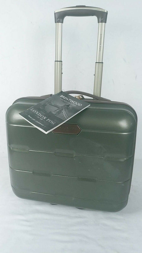 $200 New Brentwood 15" Hardside Under-Seat Carry-On Suitcase Olive Green Luggage