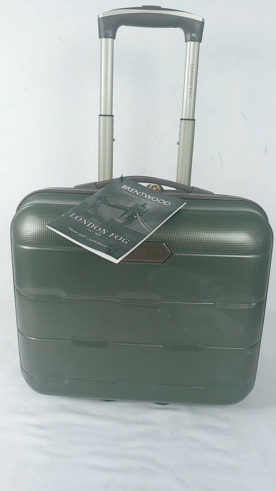 200 New Brentwood 15" Hardside UnderSeat CarryOn Suitcase Olive Gre