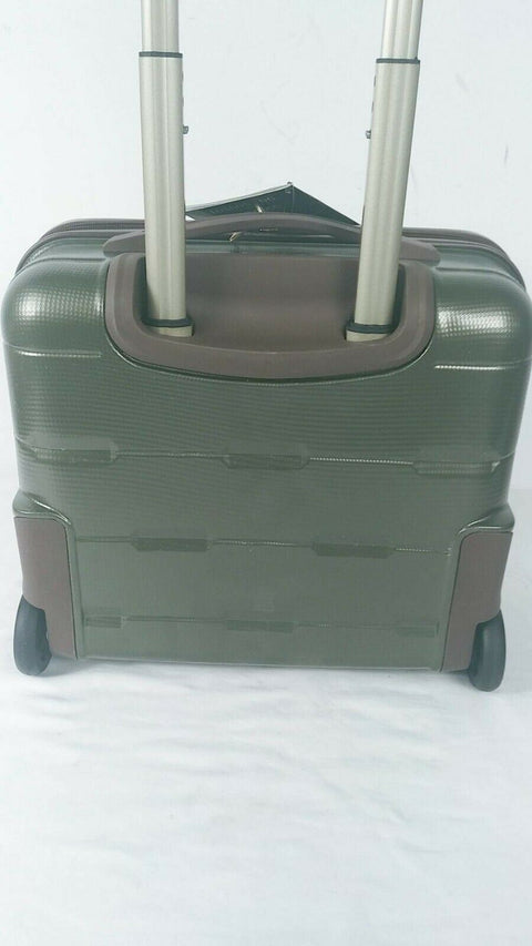 $200 New Brentwood 15" Hardside Under-Seat Carry-On Suitcase Olive Green Luggage