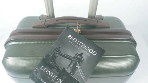 $200 New Brentwood 15" Hardside Under-Seat Carry-On Suitcase Olive Green Luggage