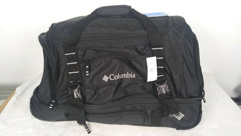 New Columbia 26" Drop Bottom Wheeled Travel Duffle Bag Black Trolley