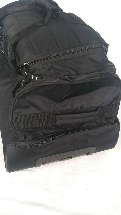 New Columbia 26" Drop Bottom Wheeled Travel Duffle Bag Black Trolley