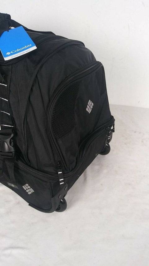 New Columbia 26" Drop Bottom Wheeled Travel Duffle Bag Black Trolley