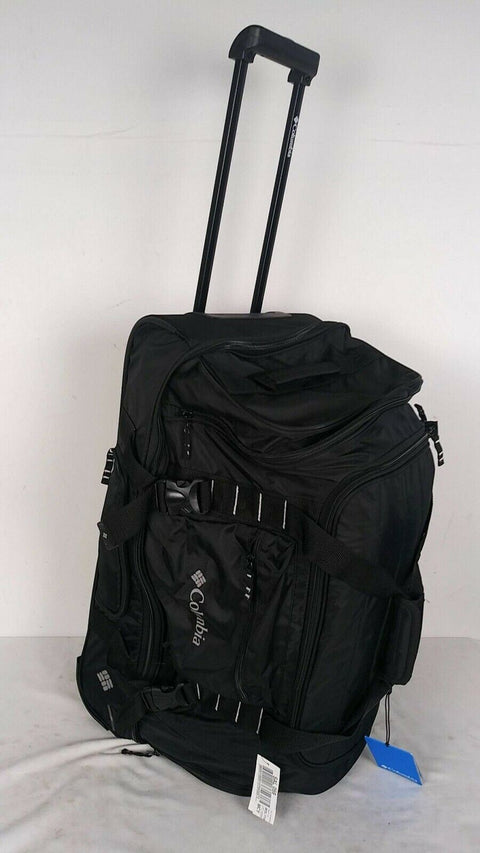 New Columbia 26" Drop Bottom Wheeled Travel Duffle Bag Black Trolley