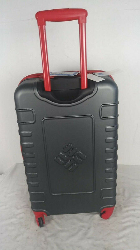 $300 New Columbia 25" Hardside Expandable Spinner Luggage Suitcase Grey Red