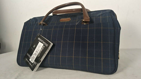 $200 New London Fog Brentwood 20" Duffel Bag Blue checked