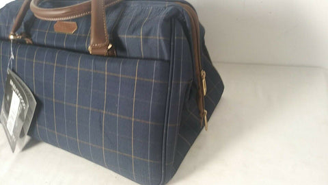 $200 New London Fog Brentwood 20" Duffel Bag Blue checked
