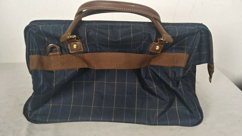 $200 New London Fog Brentwood 20" Duffel Bag Blue checked
