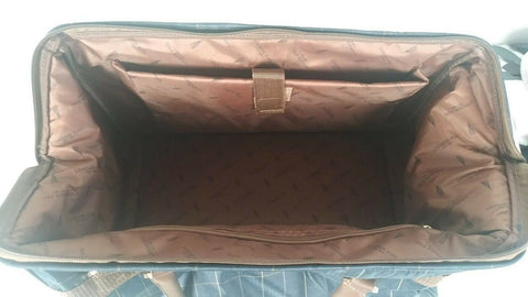$200 New London Fog Brentwood 20" Duffel Bag Blue checked