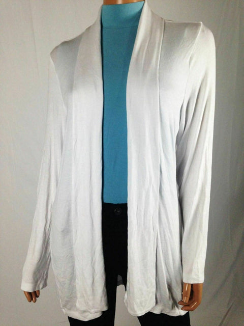 $59 New Style&Co. Women's Long Sleeve Front Open White Hi-Low Cardigan Shrug  L