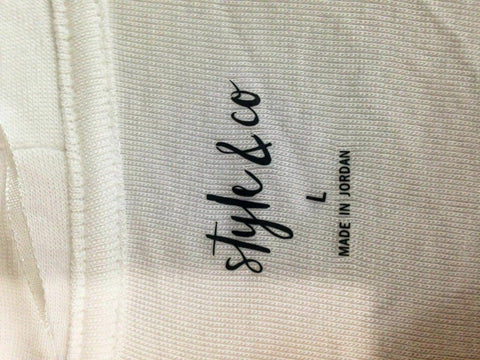 $59 New Style&Co. Women's Long Sleeve Front Open White Hi-Low Cardigan Shrug  L