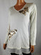 $59 Style&Co. Women's Long Sleeve V-Neck Chiffon Hem Embellished Sweater Top M
