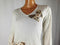 $59 Style&Co. Women's Long Sleeve V-Neck Chiffon Hem Embellished Sweater Top M