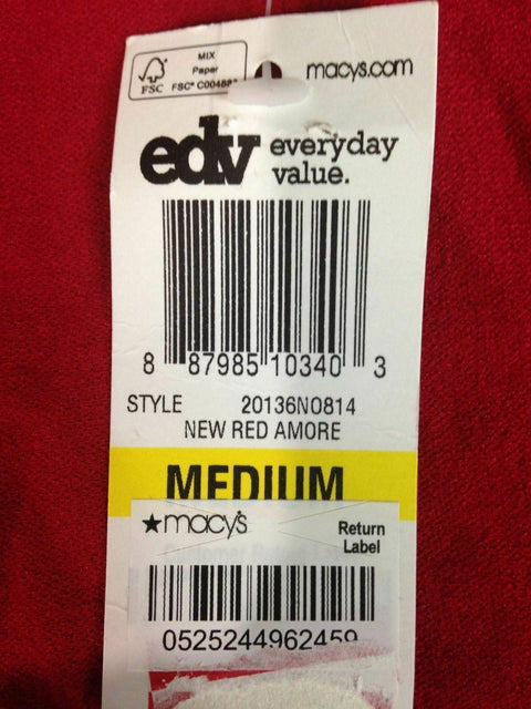 $89 Charter Club Women's Long Sleeve Red Button Front Cardigan Sweater Size M