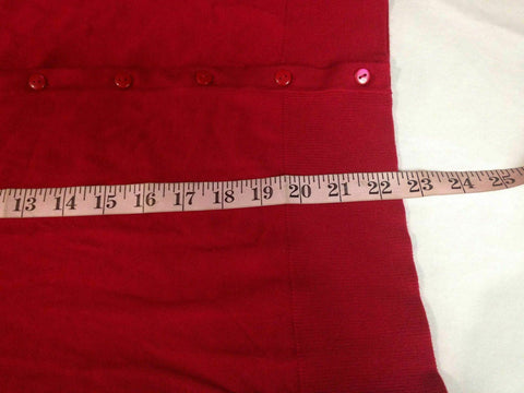 $89 Charter Club Women's Long Sleeve Red Button Front Cardigan Sweater Size M