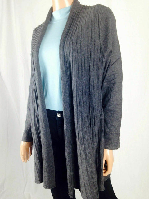 $79 Charter Club Women Pleated Long Sleeve Front Open Cardigan Sweater Shrug L