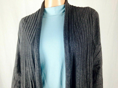 $79 Charter Club Women Pleated Long Sleeve Front Open Cardigan Sweater Shrug L