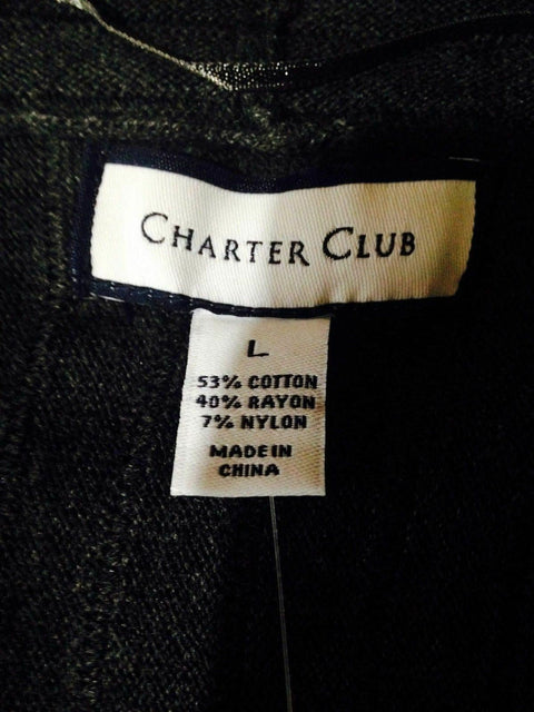 $79 Charter Club Women Pleated Long Sleeve Front Open Cardigan Sweater Shrug L