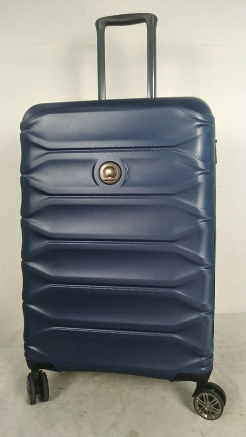 $300 Delsey Meteor 24" Hard Double Spinner Suitcase Luggage Expandable Blue
